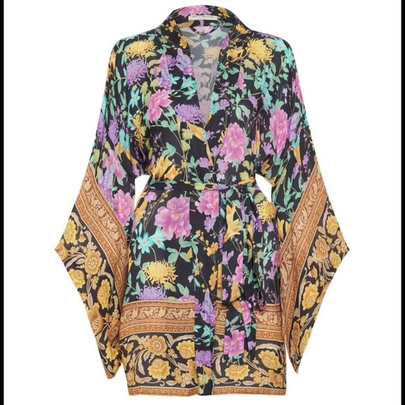 Spell Tops - Nwot  Spell & The Gypsy Butterfly Short Robe Firefly Print Kimono, no belt S/M
